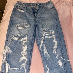 American Eagle Outfitters Light Blue Ripped Boyfriend Jeans
